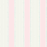 Seabrook Glitter Frills Stripe Bubblegum And Teal Wallpaper