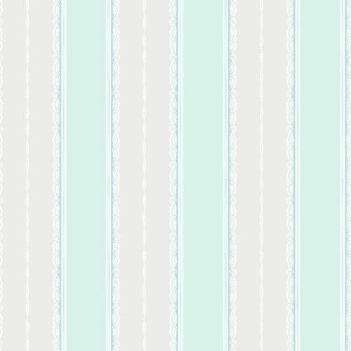 Seabrook Glitter Frills Stripe Sky Blue And Teal Wallpaper