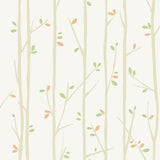 Seabrook Tree Top Tan, Moss, And Pumpkin Wallpaper