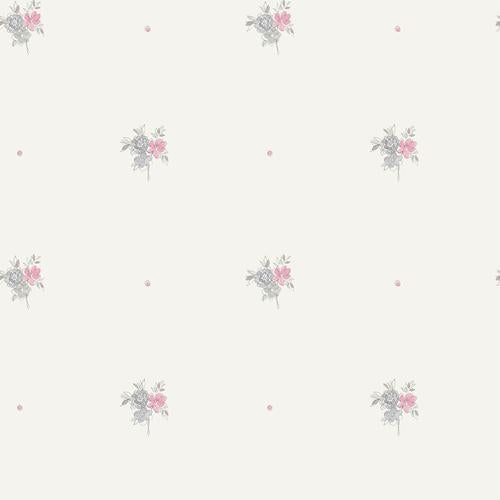 Seabrook Little Posy Gray And Bubblegum Wallpaper