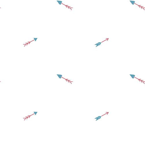 Seabrook Hearts And Darts Cerulean And Crimson Wallpaper