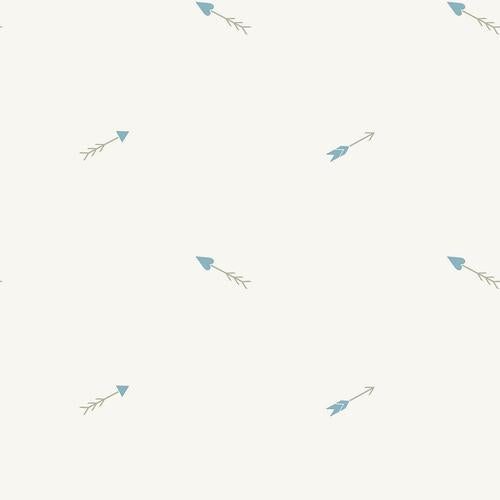 Seabrook Hearts And Darts Cerulean And Gray Wallpaper