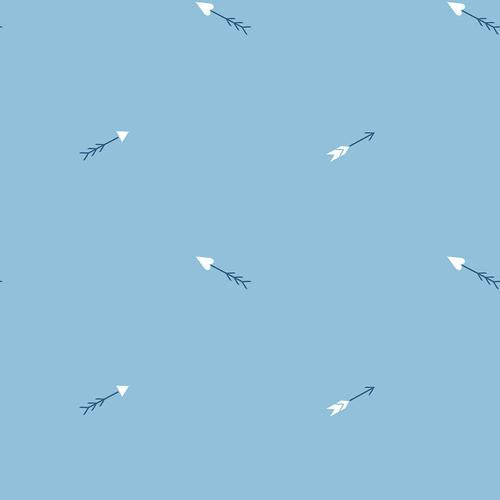 Seabrook Hearts And Darts Sky Blue And White Wallpaper