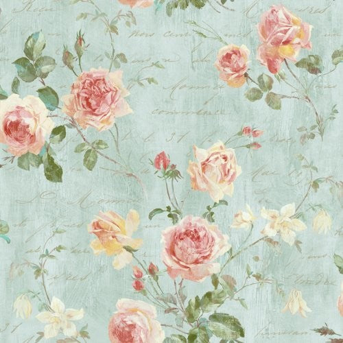 Seabrook Charleston Floral Soft Blue Wallpaper