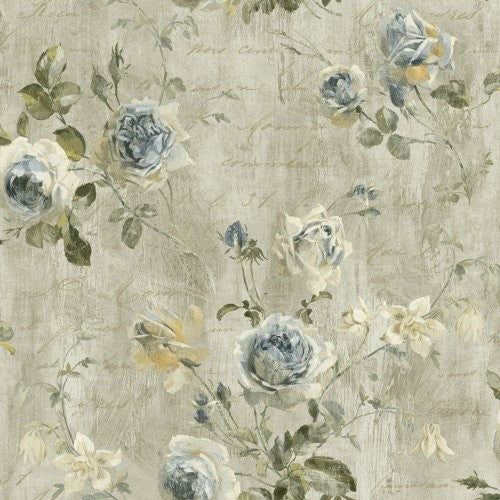 Seabrook Charleston Floral Dusty Blue Wallpaper