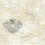 Seabrook Charleston Labels Warm Charcoal Wallpaper