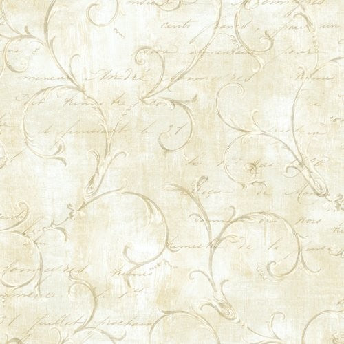 Seabrook Charleston Scroll Fawn Wallpaper