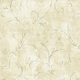 Seabrook Charleston Scroll Warm Gray Wallpaper