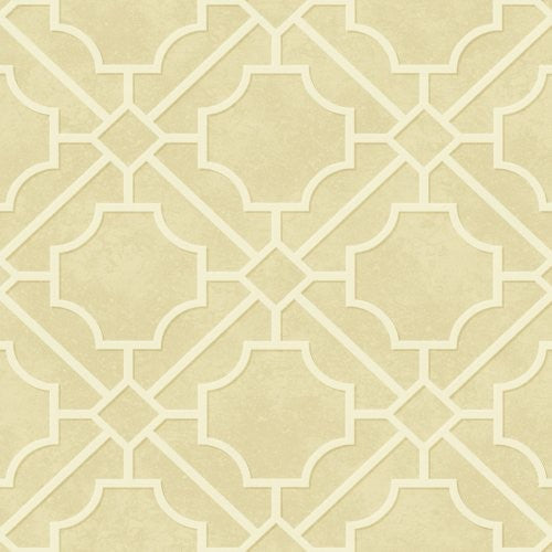 Seabrook Hollywood Tile Soft Gold Wallpaper