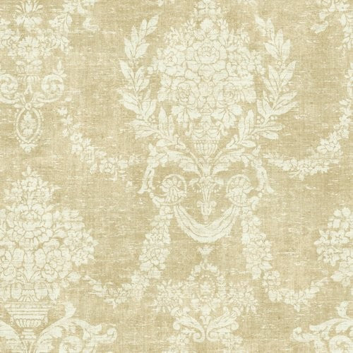 Seabrook Boston Damask Warm Sand Wallpaper