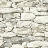 Seabrook New York Fieldstone White Wash Wallpaper