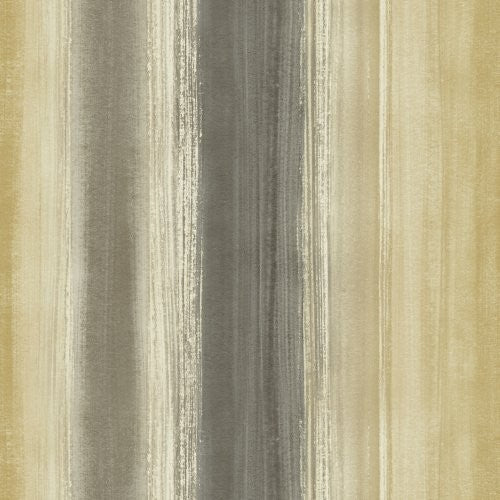 Seabrook New York Stripe Black And Gold Wallpaper