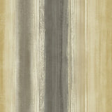 Seabrook New York Stripe Black And Gold Wallpaper