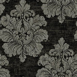 Seabrook New York Damask Charcoal Wallpaper