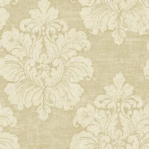 Seabrook New York Damask Warm Tan Wallpaper