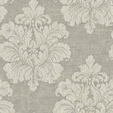 Seabrook New York Damask Soft Gray Wallpaper