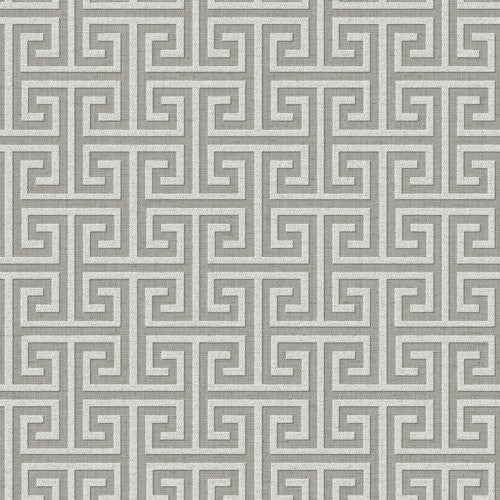 Seabrook New York Greek Key Charcoal Wallpaper