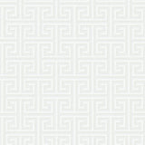 Seabrook New York Greek Key Light White Wallpaper