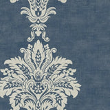 Seabrook Hollywood Damask Navy Wallpaper