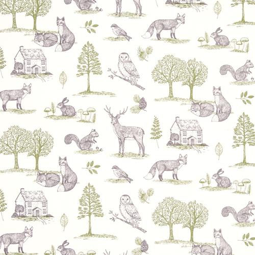 Clarke & Clarke NEW FOREST FOREST NATURAL Fabric