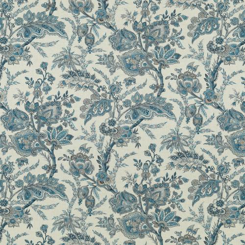 G P & J Baker JEWEL INDIENNE BLUE/SAND Fabric