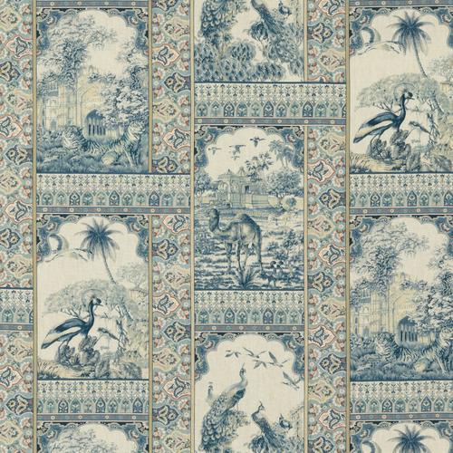 G P & J Baker INDIENNE TOILE RED/BLUE Fabric