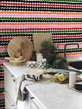 Marimekko Rsymatto Scarlet, Bubblegum, And Ebony Wallpaper
