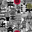 Marimekko Lintukoto Ebony And Off-White Wallpaper
