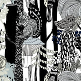 Marimekko Pikkuveljekset Ebony And Steel Gray Wallpaper