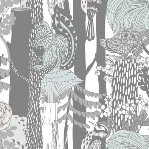 Marimekko Pikkuveljekset Mint And Charcoal Wallpaper