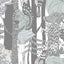 Marimekko Pikkuveljekset Mint And Charcoal Wallpaper