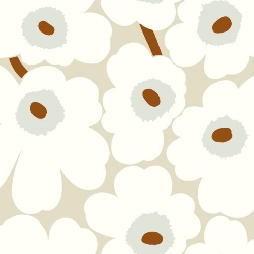 Marimekko Unikko Gray And Caramel Wallpaper