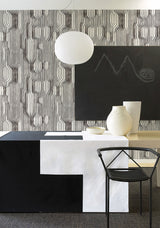 Marimekko Frekvenssi Ebony And Eggshell Wallpaper