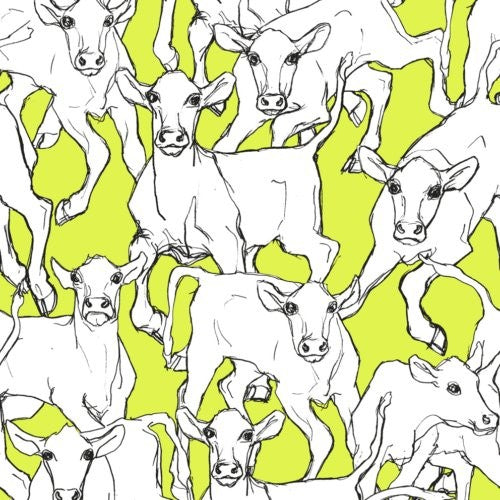 Marimekko Iltavilli Lime Green And Cream Wallpaper