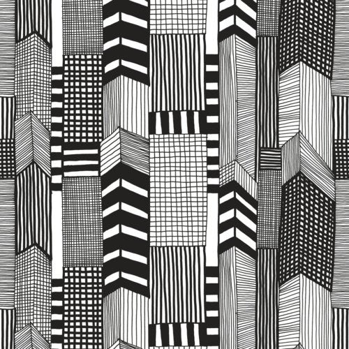 Marimekko Ruutukaava Ebony And Eggshell Wallpaper