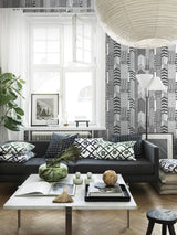 Marimekko Ruutukaava Ebony And Eggshell Wallpaper