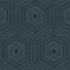 Winfield Thybony Concentric Groove Deep Navy Wallpaper