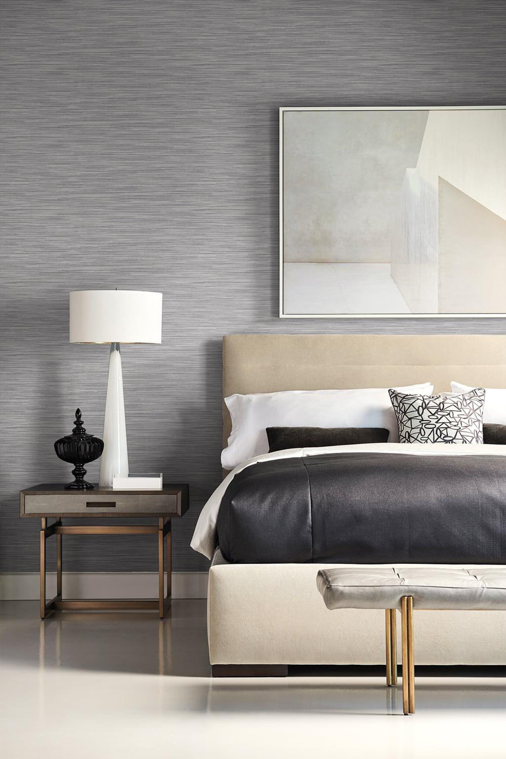 Seabrook Reef Embossed Vinyl Charcoal Wallpaper