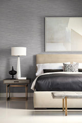 Seabrook Reef Embossed Vinyl Charcoal Wallpaper