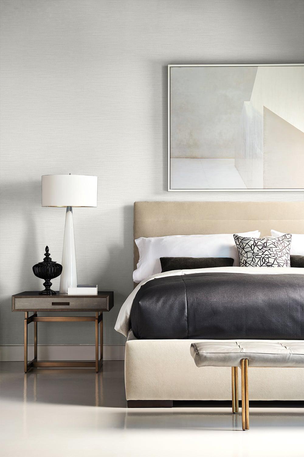 Seabrook Faux Linen Weave Winter Fog Wallpaper