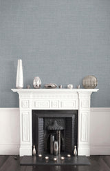 Seabrook Hopsack Embossed Vinyl Storm Cloud Wallpaper