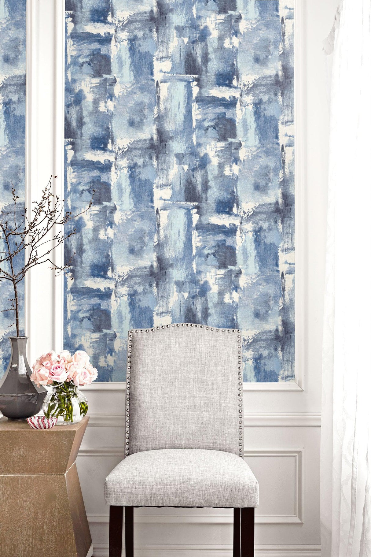 Seabrook Dry Brush Faux Frozen Lake Wallpaper