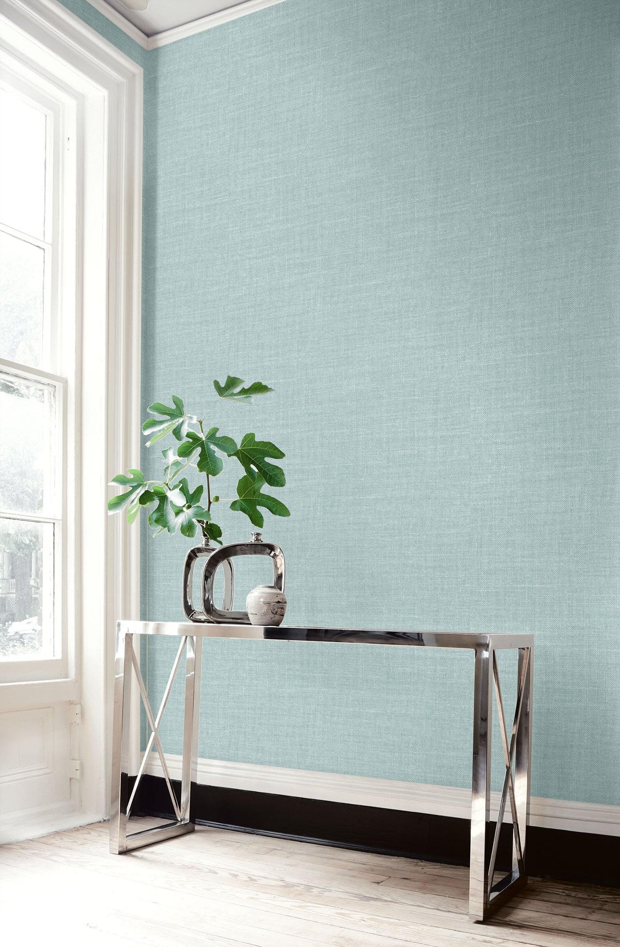 Seabrook Hopsack Embossed Vinyl Icicle Wallpaper