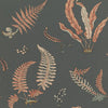 G P & J Baker Ferns Coral/Charcoal Wallpaper