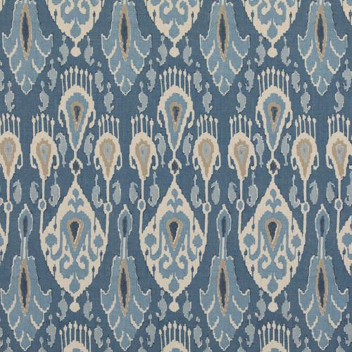G P & J Baker IKAT BOKHARA BLUE Fabric
