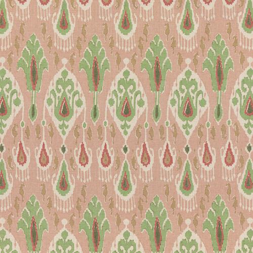 G P & J Baker IKAT BOKHARA ROSE/GREEN Fabric