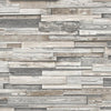 Seabrook Reclaimed Wood Plank Light Gray & Brown Wallpaper