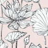 Seabrook Lotus Floral Blush & Ebony Wallpaper