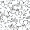 Seabrook Linework Floral Black Wallpaper