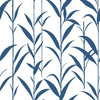 Seabrook Bamboo Leaves Navy Blue & White Wallpaper